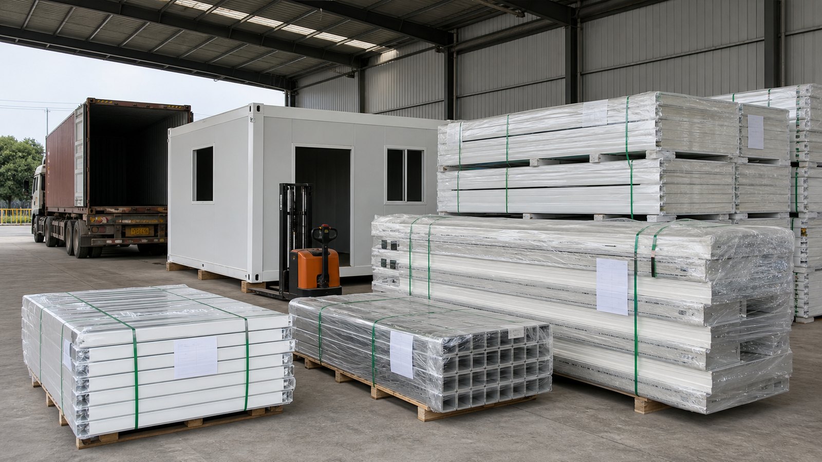 Export logistics loading and shipment preparation
