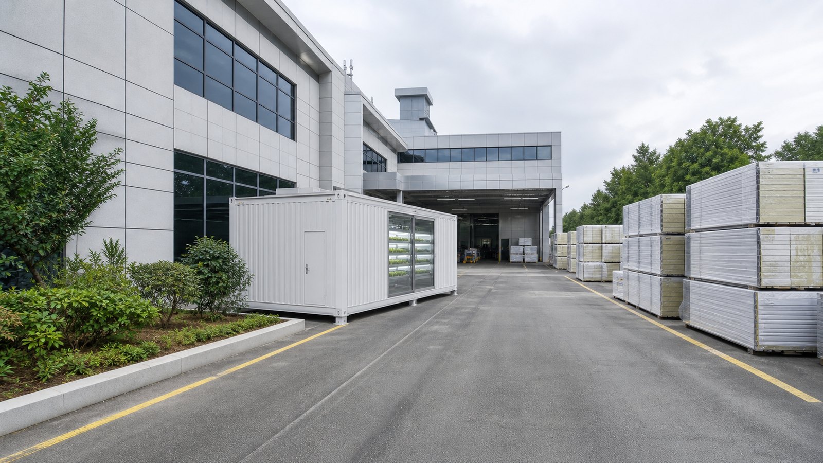 Factory campus used for modular room manufacturing