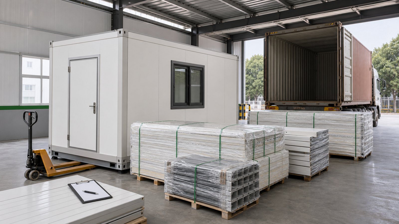 Factory delivery and loading preparation area